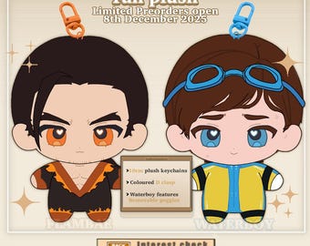 PREORDER | Dispatch fan made Waterboy & Flambae plush doll keychains | 10cm