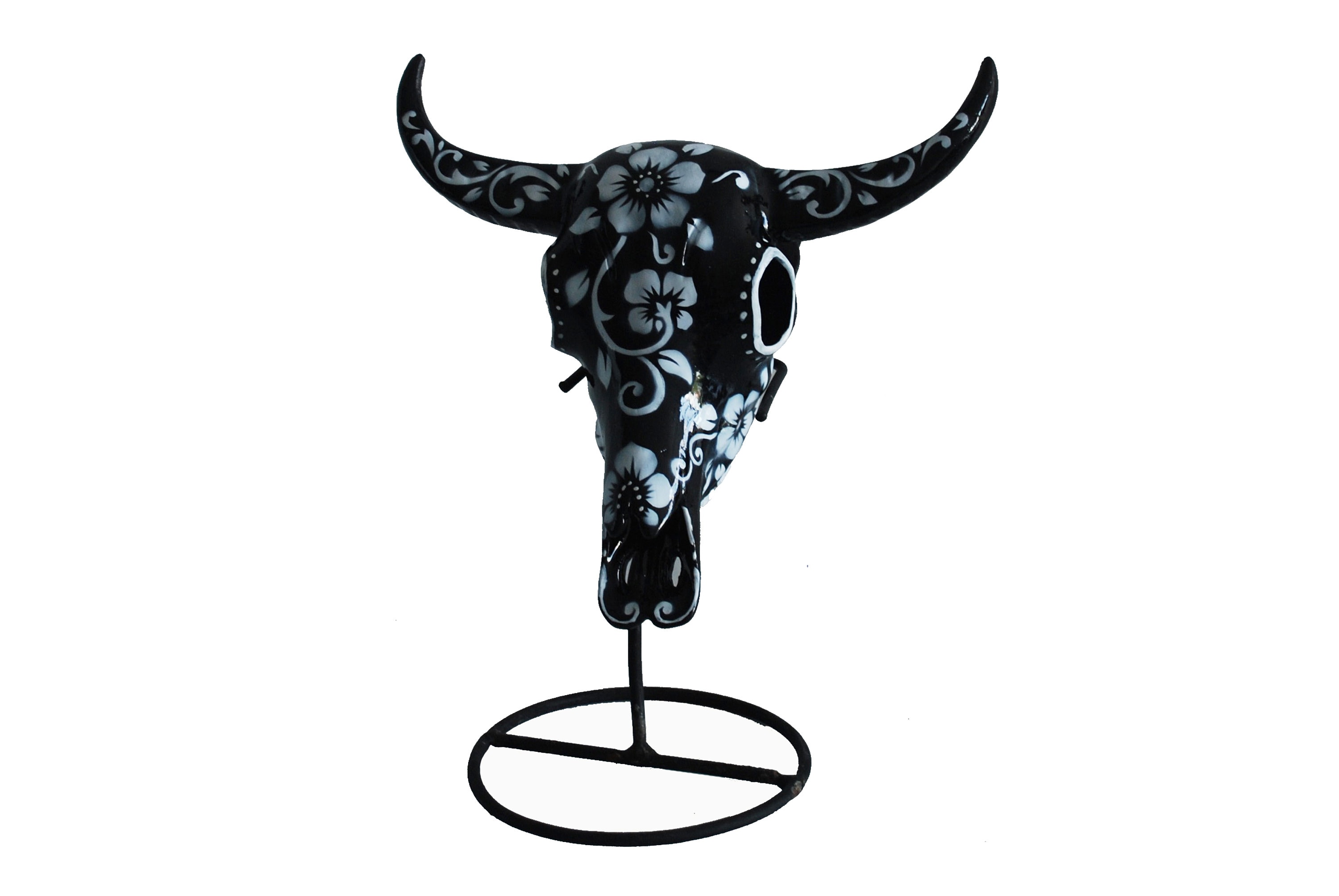 Tête de Vache avec Motif Fleur