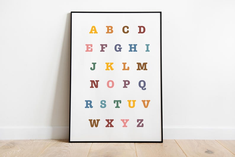 Alphabet Printable Poster - Classroom Wall Art - Homeschool Decor ...