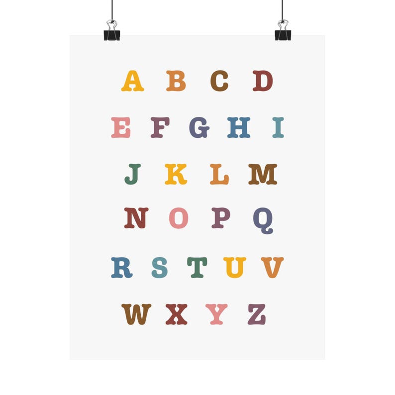 Alphabet Poster - Classroom Wall Art - Homeschool Decor - Educational ...