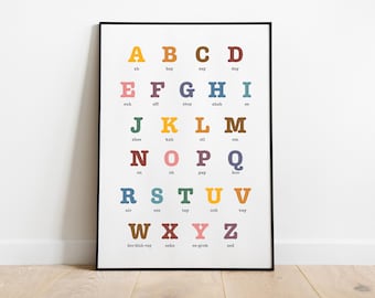 French Alphabet Poster: Colorful Kids Playroom Wall Art (Digital Download)
