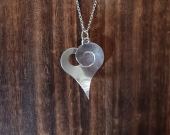 Spiral Heart, celtic sterling silver pendant