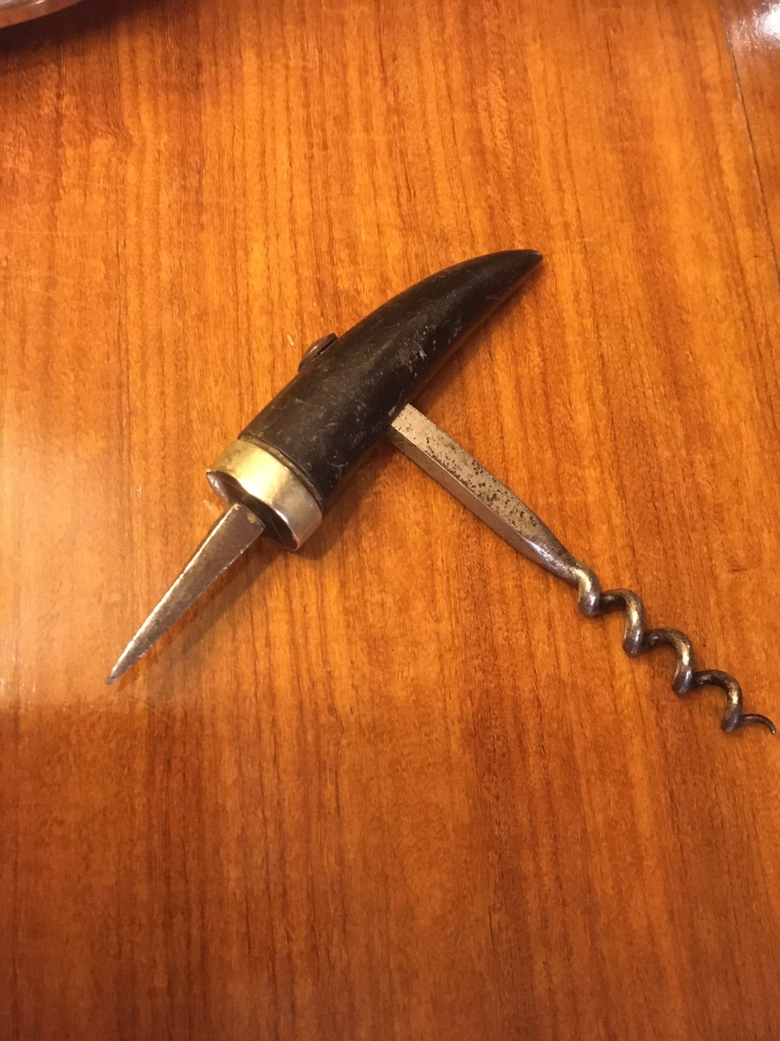 Antique Collectible Adelaide Goat Horn Corkscrew With Spike Etsy