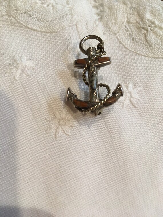 Antique Victorian Scottish Agate Anchor Brooch c19