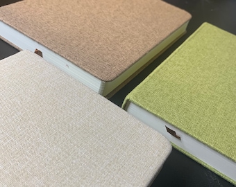 7.5x5 New linen Notebook, lined and blank pages, stationary, journal, scrapbook, A5