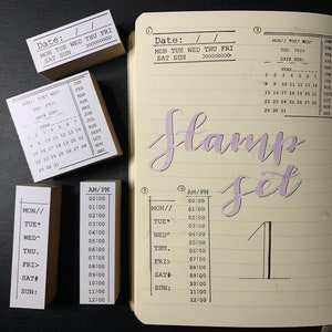 Vintage Journal Stamps set. Planner, scrapbook, wooden stamp set