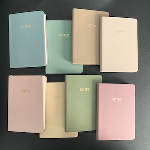 Pastel Soft Cover Notebook, Notepad PU leather cover, Portable Diary, journal, lined paper, scrapbook, stationary, A6, A5, travel, aesthetic image 3