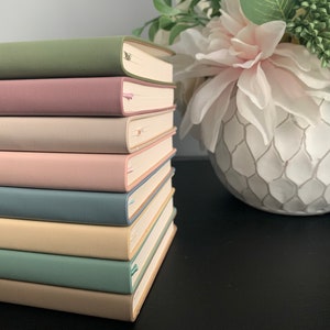 Cuaderno de tapa blanda en tonos pastel, libreta de notas con tapa de cuero sintético, diario portátil, diario, papel rayado, álbum de recortes, papelería, A6, A5, viajes, estética
