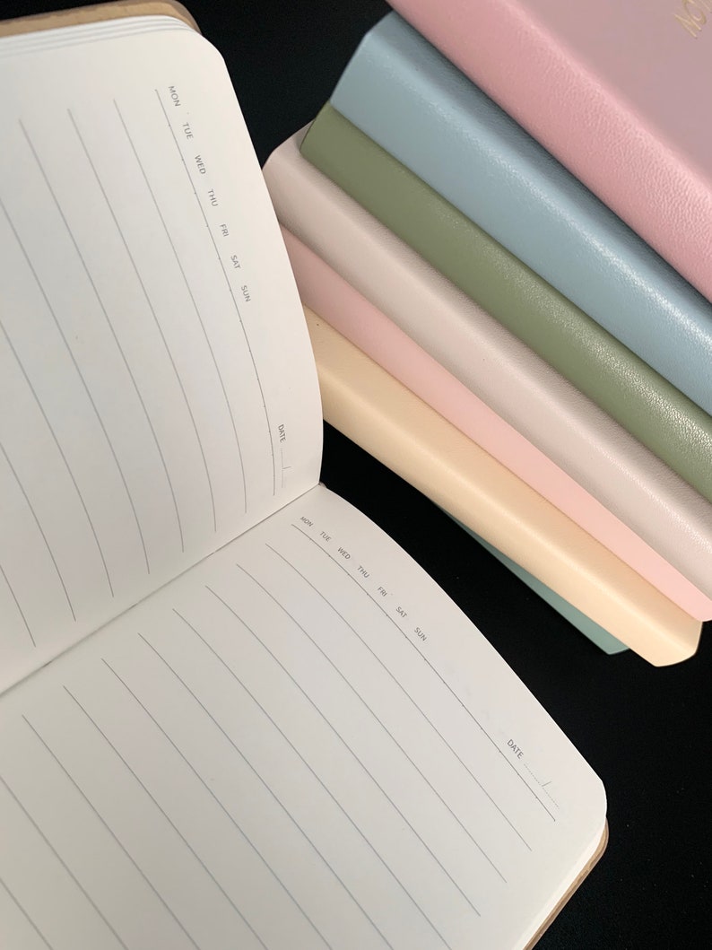 Pastel Soft Cover Notebook, Notepad PU leather cover, Portable Diary, journal, lined paper, scrapbook, stationary, A6, A5, travel, aesthetic image 6