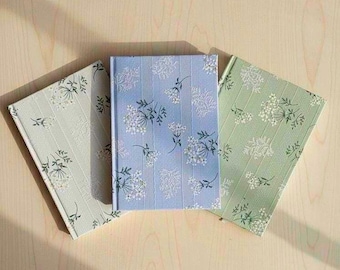 Carnet de notes pastel à couverture rigide, couverture en tissu floral pour bloc-notes, agenda portable, journal, papier ligné, scrapbooking, papeterie, A5, voyage, esthétique