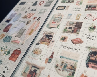 Cute Convenience Store Stickers, Food & Clothing Scrapbook Stickers
