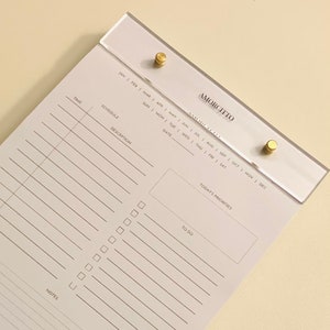 Acrylic to-do list notepad Notepad for Desk Daily Planning, office supplies Stationary Aesthetic, Minimalist Desk Accessories, Clear Notepad image 1