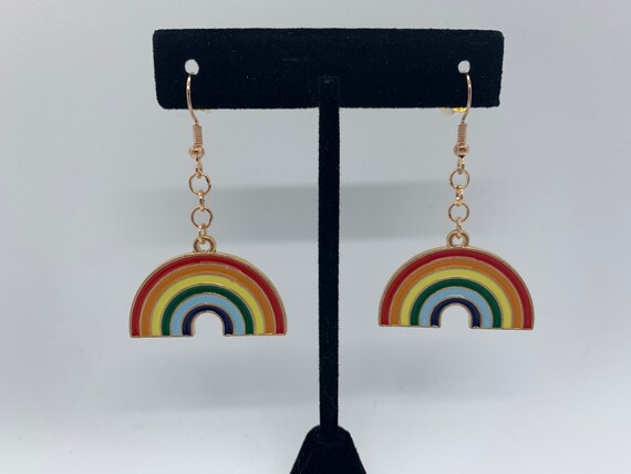 Dangly cheap rainbow earrings