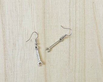Wrench charm earrings