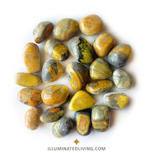 VIBRANT Bumble Bee Tumbled Pocket Stone