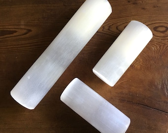 Selenite Harmonizing Cylinders Massage Set