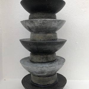 Architectural concrete totem/Minimalist sculpture/Tabletop concrete totem/Concrete tabletop totem art/Modern art totem/Fins #1