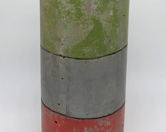 Stained concrete Christmas cylinder/Concrete cylinder art/Concrete doorstop art/Contemporary home decor/ Concrete Christmas Cylinder