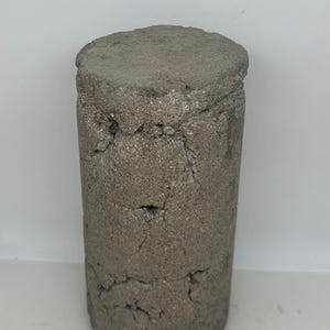 Brutalist concrete tabletop sculpture/Minimalist tabletop concrete art/Contemporary tabletop sculpture/Concrete Cylinder with Heavy texture