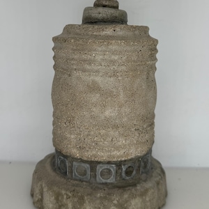 Brutalist concrete and metal tabletop sculpture/Minimalist tabletop totem sculpture/Contemporary tabletop concrete sculpture/Sconce Bling
