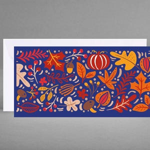 Tarjeta neutra de otoño como felicitación, vale, tarjeta de invitación OTOÑO MÁGICO VIOLETA para amigos y familiares, incluye sobre blanco + tarjeta gratis