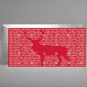 Neu - Adventskalender/ Weihnachtskarte Rentier rot DIN lang INSPIRATIV & EDEL mit Weisheiten + Zitaten inkl. Kuvert in Silber + Gratis-Karte