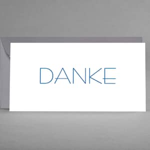 DANKE-Karte weiß PURISTISCH für viele Anlässe privat und geschäftlich bei Kunden, Familie, Kollegen, Gäste inkl. Kuvert + Gratis-Karte