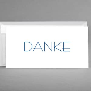 Tarjeta de GRACIAS blanca ESCRITURA AZUL MAR para muchas ocasiones privadas y comerciales para dar las gracias a los clientes, familiares, incluye sobre + tarjeta gratis