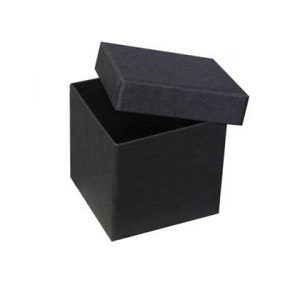 Quadratische schwarze Schachtel für Sie, für Ihn 67 x 67 x 67 mm für Schmuck zum Geburtstag, Vatertag, Weihnachten, Giveaway + Gratis-Karte