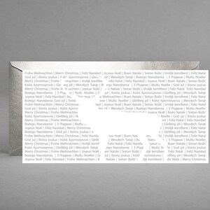 Neu - Weihnachtskarte international mit vielen Wünschen + Rentier MINIMALISTISCH EDEL in hellgrau weiß inkl. Kuvert in Silber + Gratis-Karte