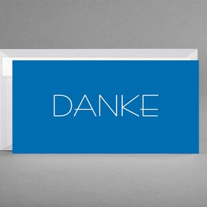 DANKJEWEL kaart blauw ZEEBLAUW met witte tekst voor vele gelegenheden + voor diverse particuliere en zakelijke doeleinden inclusief envelop + gratis kaart