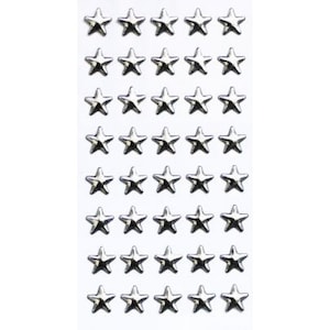 40 ZILVEREN 3D STERSTICKERS zeer hoge kwaliteit & kerstachtig voor het versieren van kerstkaarten, geschenken, enveloppen + gratis kaart