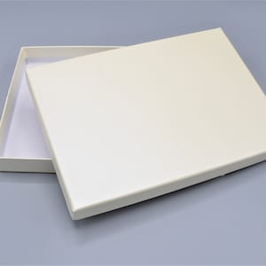 Caja A4 blanco crema EDEL & TIMELESS con caja de regalo brillante / caja de fotos / caja de archivo para regalos, documentos, dibujos + tarjeta gratis