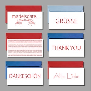 Set van 6 wenskaarten - CLASSIC &CREATIVE met diverse dessins voor kerst, dank u, wensen, groeten incl. enveloppen + gratis kaart