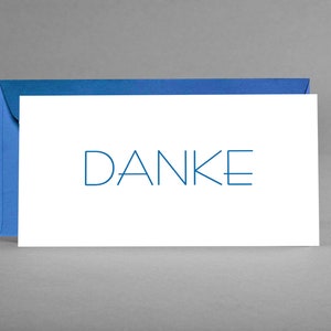 Tarjeta de GRACIAS FUENTE AZUL MAR blanca para particulares + empresas para agradecer a clientes, familiares y empleados, incluido sobre + tarjeta gratis