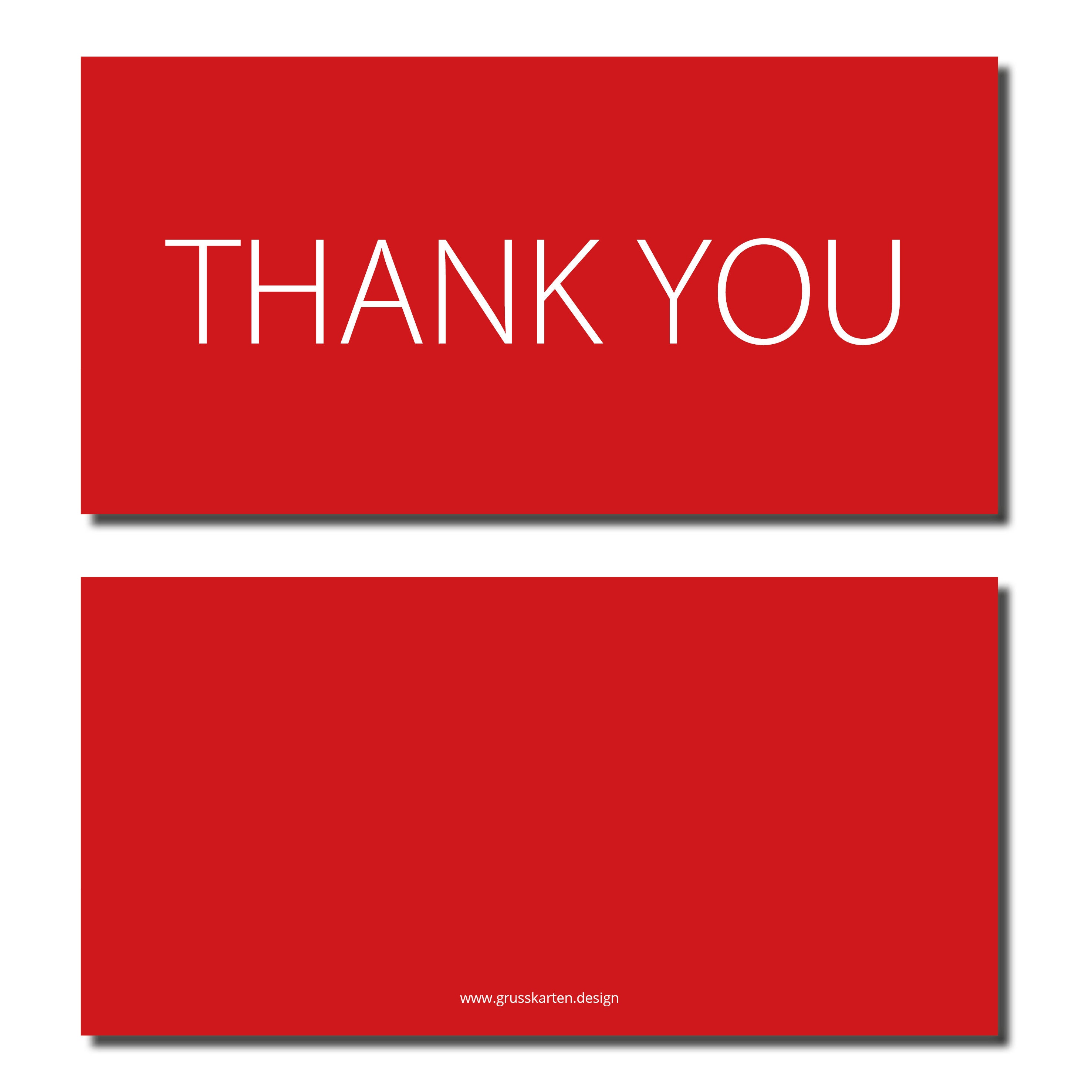 Set of 2 red THANK YOU cards ENGLISH Thank you Etsy