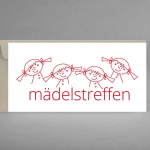 Voucher & uitnodiging "girls meeting" ORIGINEEL vrijgezellenfeest, spa, bioscoopbezoek, diner inclusief envelop in woestijn + gratis kaart