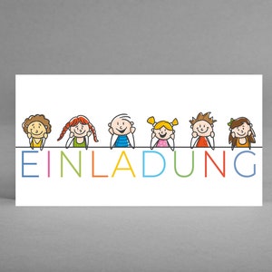 Set Uitnodigingskaart Kinderen Verjaardag, Halloween, Feest, Schoolinschrijving PLAYFUL CREATIEF voor meisjes + jongens incl. enveloppen en gratis kaart