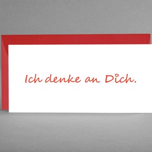 Grußkarte "Ich denke an Dich" weiß HERZLICH & EDEL zum Muttertag, Vatertag, Valentinstag, für liebe Menschen inkl. Kuvert + Gratis-Karte