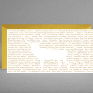 Novità - Cartolina di Natale internazionale renna bianca con auguri multilingue dorati GLAMOUR IN GOLD inclusa busta dorata + bigliettino omaggio