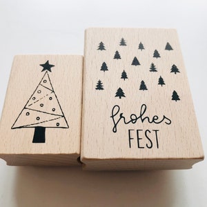 STEMPELSET "Happy Feast" & "Kerstboom" plus gratis kaart van GRUSSKARTEN. Ontwerp