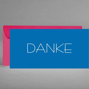 DANKJEWEL kaart blauw ZEEBLAUW met witte tekst voor vele gelegenheden + voor diverse particuliere en zakelijke doeleinden inclusief envelop + gratis kaart