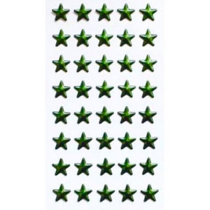 40 DARK GREEN 3D STAR STICKERS très haute qualité et Christmassy pour décorer des cartes de Noël, des boîtes cadeaux + carte gratuite