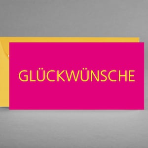 Biglietto d'auguri CONGRATULAZIONI rosa-giallo COLORATO E SPECIALE per te per il tuo compleanno, fidanzamento, matrimonio busta inclusa + biglietto gratuito