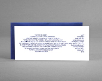 Greeting card, voucher, invitation card white BLUE FISH for baptism, confirmation, communion, confirmation including envelope + free card