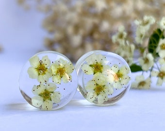 Real Flower Ear Plugs: Handmade Bio Base Gauges