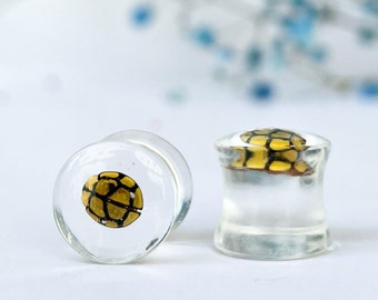 Real ladybug ear plugs, insect earrings, real bug gauge, plugs - Ear tunnels - Bio base plug - Gift for her- Wedding gauges