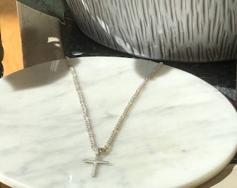 Solide Silber Kette & Kreuz Anhänger