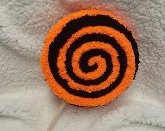 Halloween Wreath Attachment, Fake Lollipop Chunky Yarn Embellishment