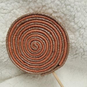 Rose Gold and Champagne Fake Glitter Foam Swirly Lollipop, Christmas Wreath Attachment/Embellishment